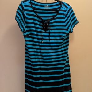 Blue striped dress